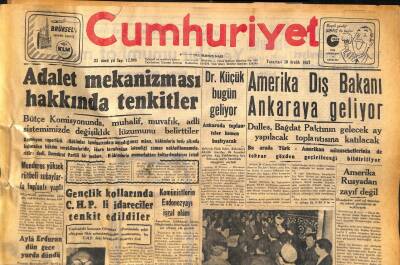 Cumhuriyet Gazetesi 30 Aralık 1957 - Pakistanda İslâm Konferansı Açıldı - Amerika Dış Bakanı Ankaraya Geliyor GZ119725 - 1