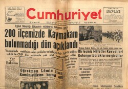 Cumhuriyet Gazetesi 30 Aralık 1962 - 200 İlçemizde Kaymakam Bulunmadığı Açıklandı GZ103236 - 1