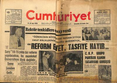 Cumhuriyet Gazetesi 30 Aralık 1964 - Reform Evet, Tasfiye Hayır, Carolin Ve John Kennedy, James Bond Çizgi Romanı, Tülay German GZ88059 - 1