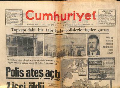Cumhuriyet Gazetesi 30 Aralık 1969 - Topkapıdaki Bir Fabrikada Polislerle İşçiler Çatıştı GZ103442 - 2