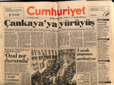 Cumhuriyet Gazetesi 30 Aralık 1990 - Washington , Türkiyedeki Siyasi Gelişmelerden Kaygılı GZ87508 - 1
