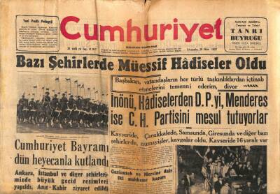 Cumhuriyet Gazetesi 30 Ekim 1957 - Akdeniz Manevralarına Dair Natonun Aldığı Karar GZ85400 - 1