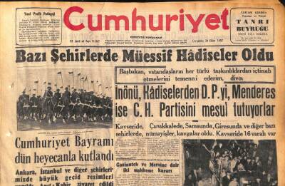 Cumhuriyet Gazetesi 30 Ekim 1957 - Halk Partisi Niğdeden 2 Milletvekili Daha Çıkardı - Zukofa Yeni Bir Vazife Verilecek GZ119646 - 1