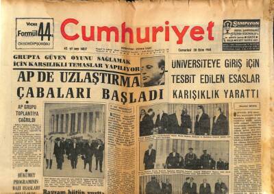 Cumhuriyet Gazetesi 30 Ekim 1965 - APde Uzlaştırma Çabaları Başladı GZ80425 - 1