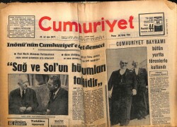 Cumhuriyet Gazetesi 30 Ekim 1966 - İnönü Sağ Ve Solun Hücumları Tabiidir GZ103144 - 2