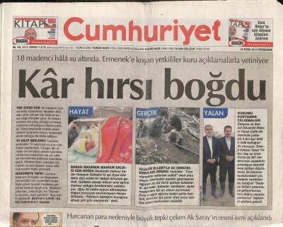 Cumhuriyet Gazetesi 30 Ekim 2014 - Kiralık Kontrbasla Ödül Kazanan Ekip Bu Kez Dünya Birincisi Oldu -Cumhuriyet Validebağ Nöbetinde GZ95242 - 1