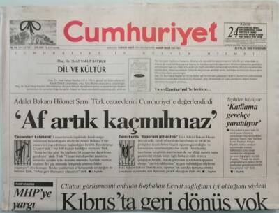 Cumhuriyet Gazetesi 30 Eylül 1999 Suriye İle İlişkilerde Yunan Modeli - GZ44705 - 2