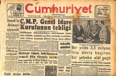 Cumhuriyet Gazetesi 30 Haziran 1957 - Maltepe Sigara Fabrikasının Temeli Dün Törenle Atıldı - Kırşehir Bugün Vilâyet Oluyor GZ119902 - 1