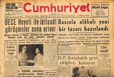 Cumhuriyet Gazetesi 30 Haziran 1959 - Vanda Üç Aşiret Arasında Çarpışma - Prenses Neslişah Geldi GZ120101 - 1