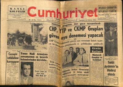 Cumhuriyet Gazetesi 30 Haziran 1962 - Cezayir İstiklaline Kavuşuyor..Talat Aydemirin İfadesi Alındı GZ58953 - 1