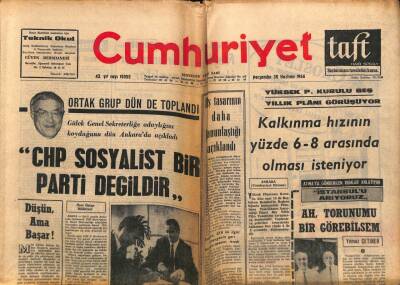 Cumhuriyet Gazetesi 30 Haziran 1966 - Gülek Genel Sekreterliğe Adaylığını Koyduğunu Dün Ankarada Açıkladı GZ70112 - 2