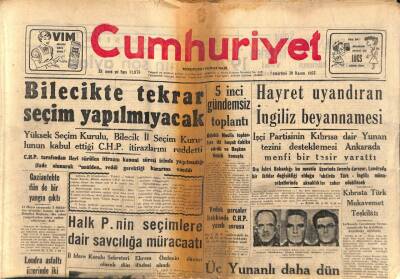 Cumhuriyet Gazetesi 30 Kasım 1957 - Bestekar Necib Celali Kaybettik GZ85401 - 1