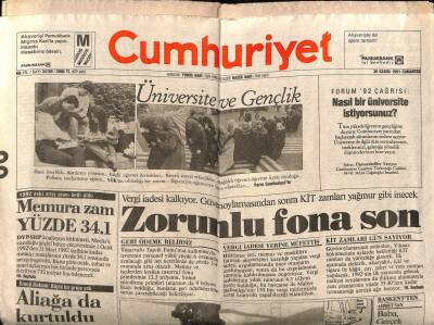 Cumhuriyet Gazetesi 30 Kasım 1991 - Boğazda Koyun Avı Sürüyor GZ69650 - 1