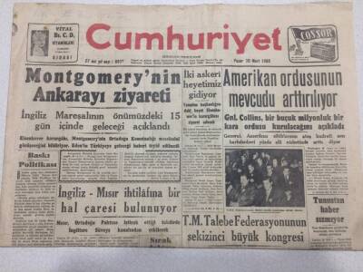Cumhuriyet Gazetesi 30 Mart 1952 - Amerikan Ordusunun Mevcudu Artırılıyor GZ52709 - 1