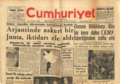 Cumhuriyet Gazetesi 30 Mart 1962 - Arjantinde Askeri Bir Junta , İktidarı Ele Aldı GZ88372 - 1
