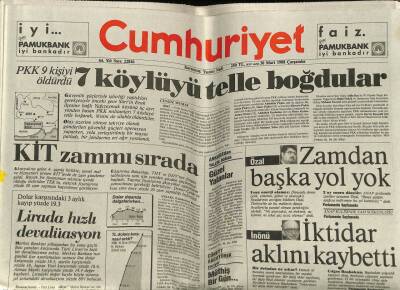 Cumhuriyet Gazetesi 30 Mart 1988 - Doğum Günü Hediyesi GZ56861 - 1
