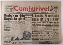 Cumhuriyet Gazetesi 30 Mayıs 1957 - Başbakan Bağda da Gitti , İstanbul Fethinin 504 Yıldönümü Törenlerle Kutlandı GZ13806 - 1