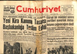 Cumhuriyet Gazetesi 30 Mayıs 1961 - Yeni Kira Tasarısı Kanunu Başkanlığa Teslim Edildi GZ103125 - 1