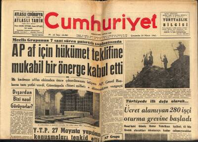 Cumhuriyet Gazetesi 30 Mayıs 1962 - Eichmannın İdam Hükmü Tasdik Edildi - 7.Dünya Futbol Kupası Bugün Şilide Başlıyor GZ121821 - 1