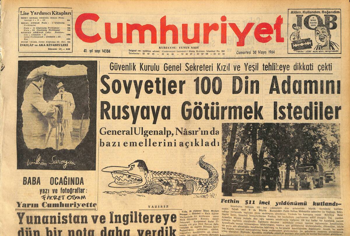 Cumhuriyet Gazetesi 30 Mayıs 1964 - Kennedy'nin Ölümü Oswald'ın Annesiyle Karısını Zengin Etti GZ160357 - 1