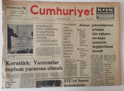 Cumhuriyet Gazetesi 30 Mayıs 1976 - İstanbulun Fethi Kutlandı Ayasofyada Namaz Kılma Girişimi Sonuçsuz Kaldı GZ13655 - 2