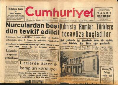 Cumhuriyet Gazetesi 30 Nisan 1958 - Maltada Çarpışmalar Devam Ediyor - Strasburgda Zorluya Sorulan Sual GZ98146 - 1