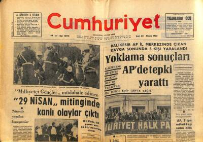 Cumhuriyet Gazetesi 30 Nisan 1968 - İTÜ , Kapalı Kutuya Döndü GZ82518 - 1