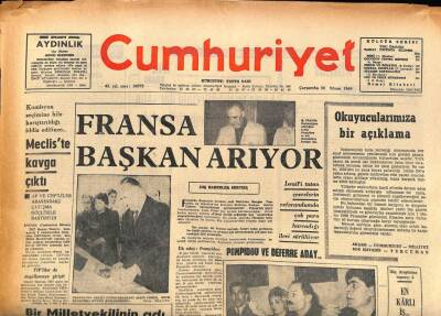 Cumhuriyet Gazetesi 30 Nisan 1969 - Mona Lisada Saç Kıran Hastalığı Bulundu GZ85897 - 1