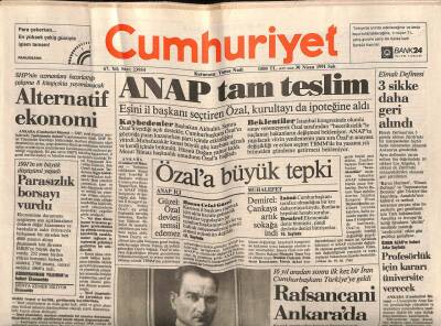 Cumhuriyet Gazetesi 30 Nisan 1991 - Elmalı Definesi , 3 Sikke Daha Geri Alındı GZ85076 - 1