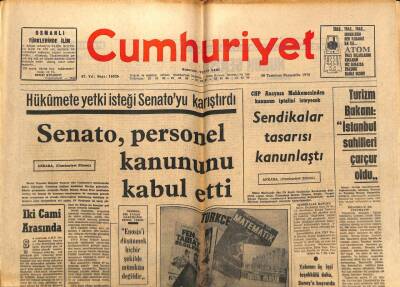 Cumhuriyet Gazetesi - 30 Temmuz 1970 - Senato Personel Kanununu Kabul Etti GZ99433 - 1