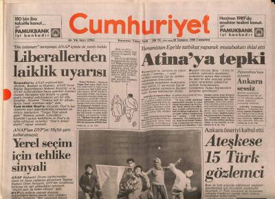 Cumhuriyet Gazetesi 30 Temmuz 1988 - Rauf Denktaşın Olmazsa Olmaz Dört Koşulu GZ89007 - 1