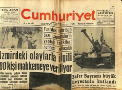 Cumhuriyet Gazetesi 31 Ağustos 1964 - İzmirdeki Olaylarla İlgili 80 Kişi Mahkemeye Veriliyor GZ69557 - 2