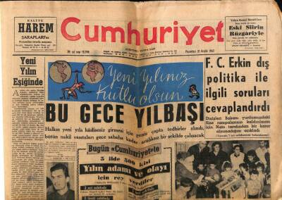 Cumhuriyet Gazetesi 31 Aralık 1962 - Dün Gece Dolapderede Vukubulan İnfilakta Bir Kahvehane Çöktü GZ70062 - 2