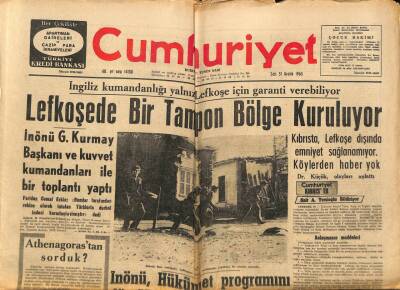 Cumhuriyet Gazetesi 31 Aralık 1963 - Lefkoşede Bir Tampon Bölge Kuruluyor GZ76065 - 1