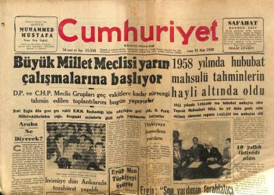 Cumhuriyet Gazetesi 31 Ekim 1958 - Yeni Papa Çok İyi Türkçe Konuşuyor GZ78063 - 1