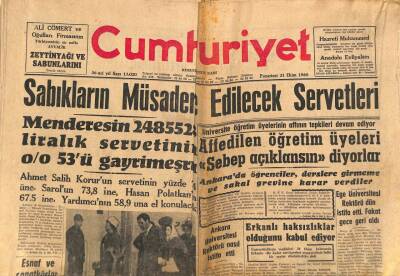 Cumhuriyet Gazetesi 31 Ekim 1960 - Sabıkların Müsadere Edilecek Servetleri GZ81209 - 1