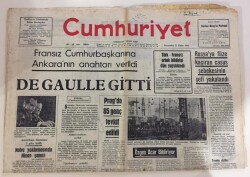 Cumhuriyet Gazetesi 31 Ekim 1968 -Türk- Fransız Ortak Bildirisi Dün Yayınlandı GZ6091 - 2
