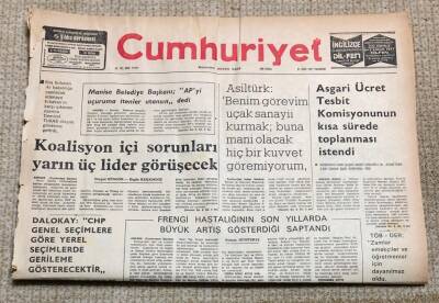 Cumhuriyet Gazetesi 31 Ekim 1977 GZ91 - 1