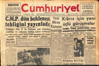 Cumhuriyet Gazetesi 31 Mart 1958 - New Yorkta Okullarda Dayak Serbest - Fenerbahçe Galatasaray Başbakanlık Kupasını Paylaştılar 1-1 GZ120464 - 1