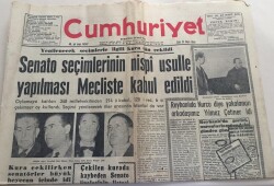 Cumhuriyet Gazetesi 31 Mart 1964-Senato Seçimlerinin Nispi Usulle Yapılması Mecliste Kabul Edildi GZ6009 - 1