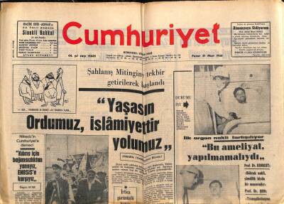 Cumhuriyet Gazetesi 31 Mart 1968 - Şahlanış Mitingine Tekbir Getirilerek Başlandı GZ80343 - 1
