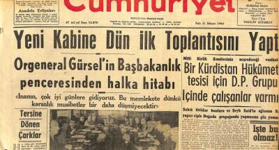 Cumhuriyet Gazetesi 31 Mayıs 1960 - Orgeneral Gürselin Başbakanlık Penceresinden Halka Hitabı GZ108982 - 1