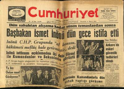 Cumhuriyet Gazetesi 31 Mayıs 1962 - Ankarada Askeri Güvenlik Tedbirleri Alındı GZ58971 - 1