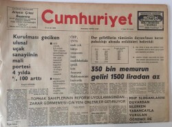 Cumhuriyet Gazetesi 31 Mayıs 1976 - 350 Bin Memurun Geliri 1500 Liradan Az GZ13652 - 2