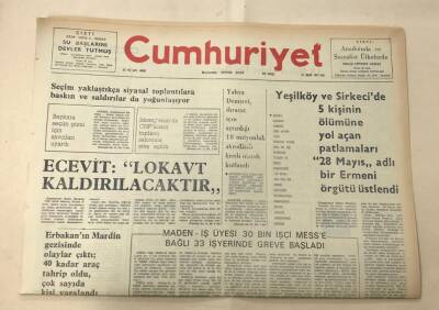 Cumhuriyet Gazetesi 31 Mayıs 1977 GZ1285 - 1