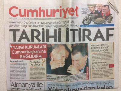 Cumhuriyet Gazetesi 31 Mayıs 2016 - Tarihi İtiraf,Yargı Kurumları Cumhurbaşkanına Bağlıdır GZ27623 - 1