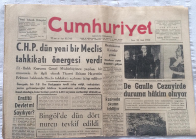 Cumhuriyet Gazetesi 31 Ocak 1960 - CHP Dün Yeni Bir Meclis Tahkikatı Önergesi Verdi - GZ19373 - 1