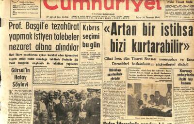 Cumhuriyet Gazetesi 31 Temmuz 1960 - Kıbrıs Seçimi Bugün GZ110023 - 1