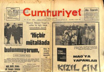 Cumhuriyet Gazetesi - 4 Aralık 1968 - Demirel,Mehmet Turgutun İstifası İçin Konuşmaktan Kaçındı GZ99423 - 1
