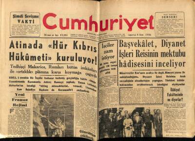 Cumhuriyet Gazetesi 4 Ekim 1958 - Diyanet İşleri Reisinin Mektubu İnceleniyor GZ78004 - 1